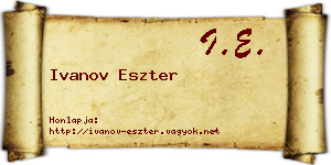 Ivanov Eszter névjegykártya
