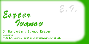eszter ivanov business card